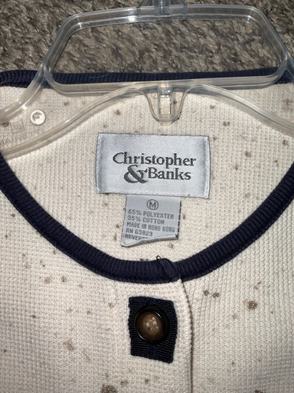 Vintage Christopher & Banks Navy and Cream Tank Dress set. Med Jacket Large Dres - Picture 10 of 14